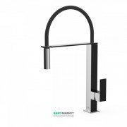 Змішувач для кухні Tres Top Tres colors з висувною лійкою чорний/хром 00648701NE