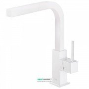 Смеситель для кухни Tres Top Tres colors с выдвижной лейкой белый матовый 006437BM