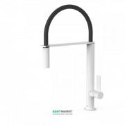 Змішувач для кухні Tres Top Tres colors з висувною лійкою білий матовий 20548702BM