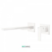 Змішувач для раковини Tres Cuadro сolors настінний одноважільний білий матовий 00620011BM