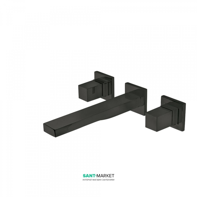 Змішувач для раковини Tres Cuadro сolors настінний двовентильний чорний матовий 00815301NM