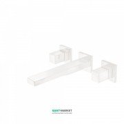 Смеситель для раковины Tres Cuadro сolors настенный двухвентильный белый матовый 00815301BM