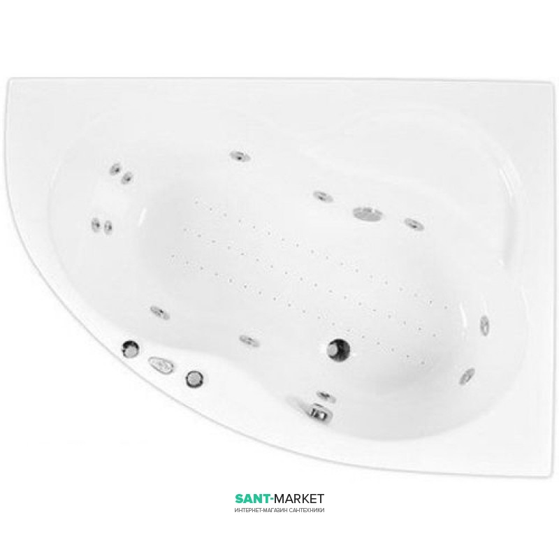 Ванна аэро- и гидромассажная акриловая PoolSpa Mistral 150х105 R правая система Smart 2 белый PHA6C10ST2C0000