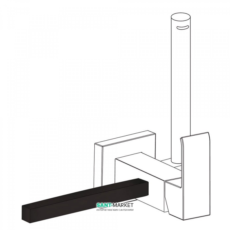 Тримач для рушників Tres Cuadro colors вбудований чорний матовий 03412402NM