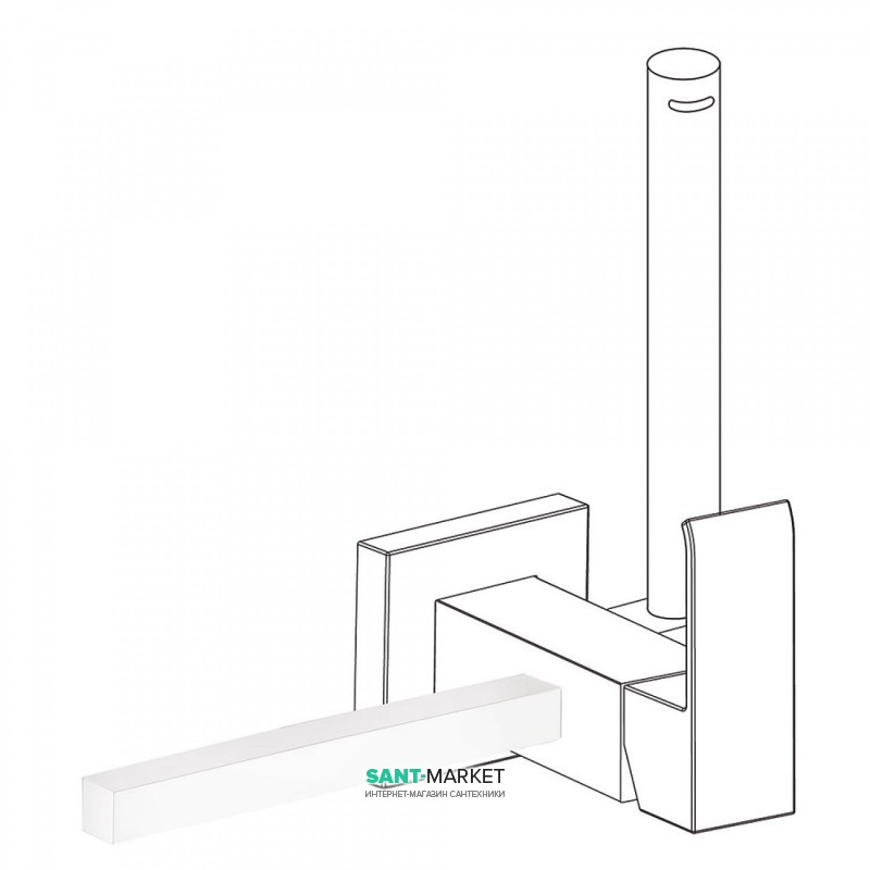 Тримач для рушників Tres Cuadro colors Вбудований Білий матовий 03412402BM