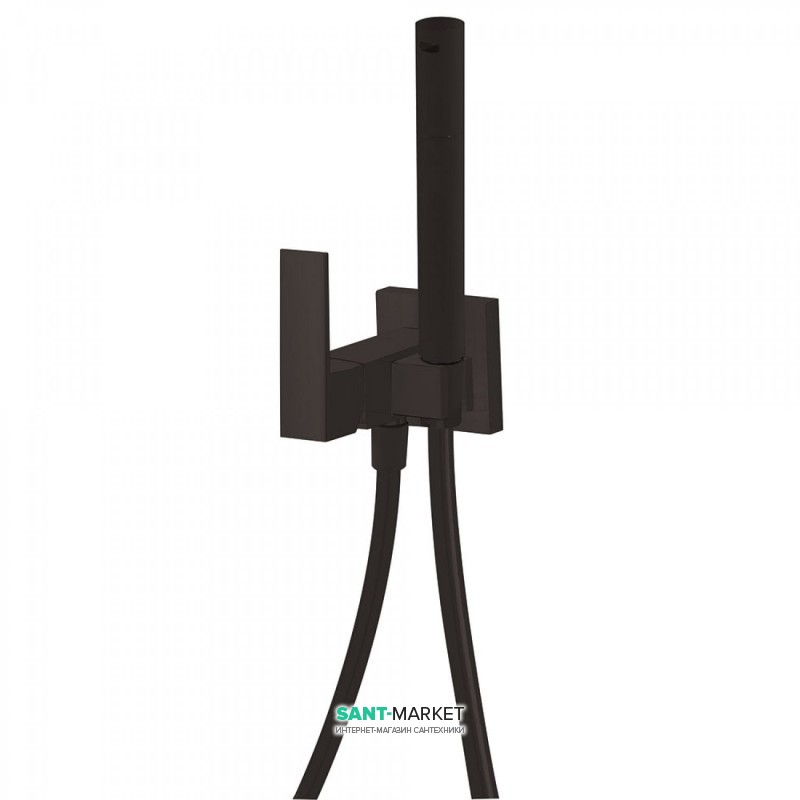 Гигиенический душ со смесителем встраиваемый Tres Cuadro colors черный матовый 00612301NM