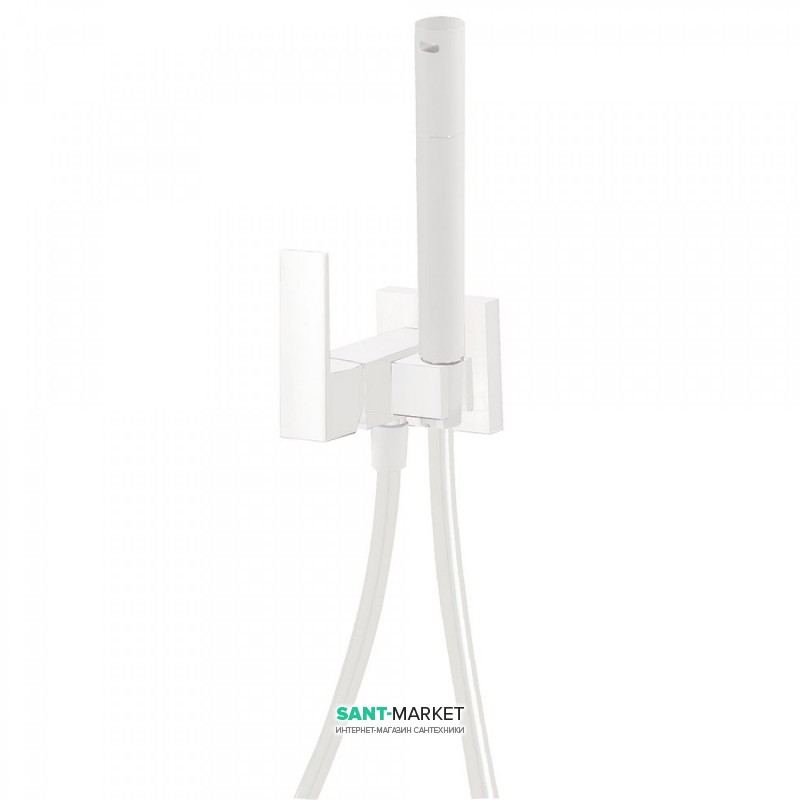 Гигиенический душ со смесителем встраиваемый Tres Cuadro colors белый матовый 00612301BM