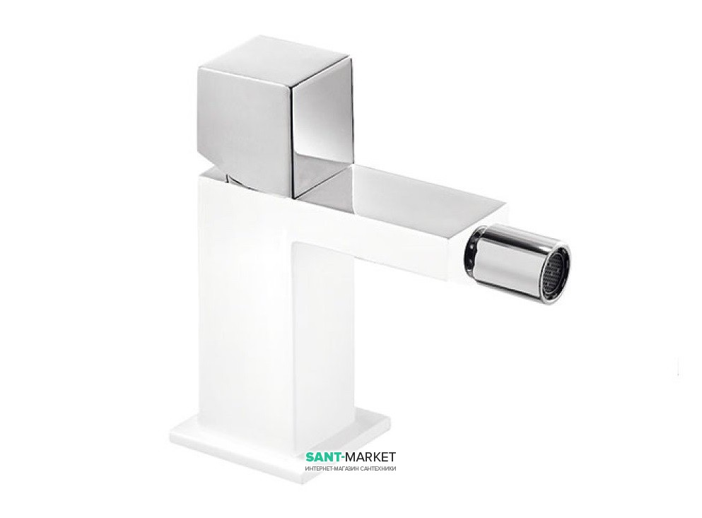 Смеситель для биде Tres Cuadro colors однорычажный белый/хром 00712001BL