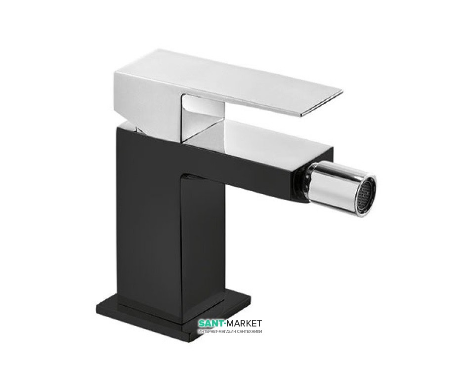 Змішувач для біде Tres Cuadro colors одноважільний чорний/хром 00612001NE