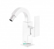 Смеситель для биде Tres Cuadro colors однорычажный с поворотным изливом белый матовый 00612402BM