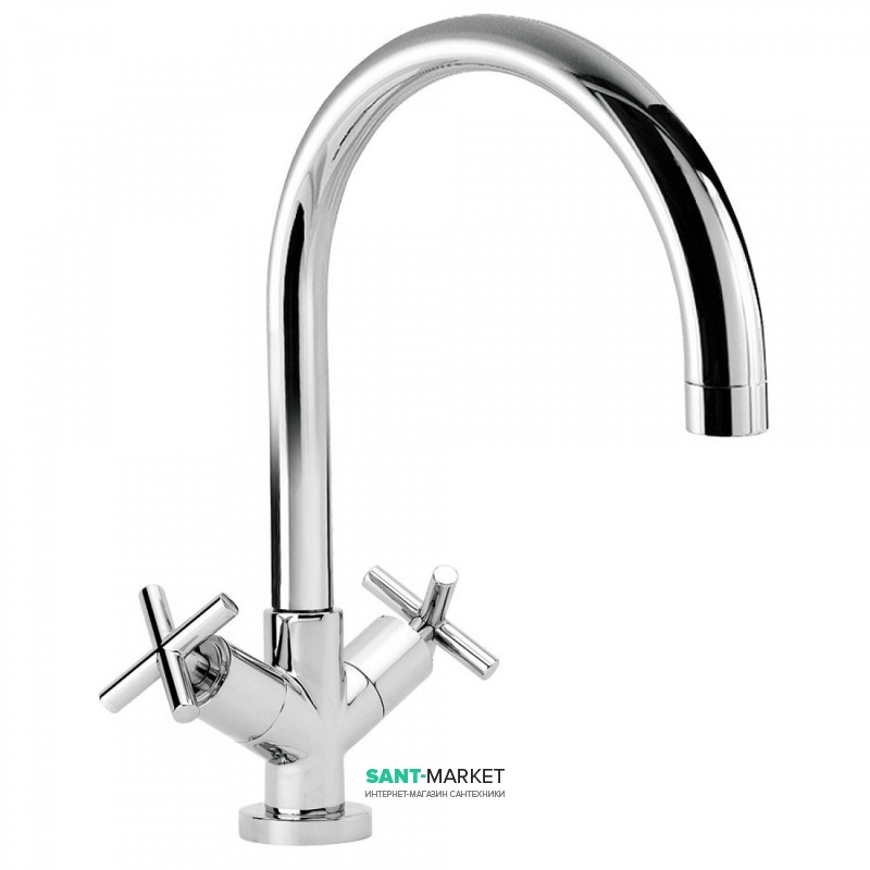 Смеситель для кухни Tres Bimax-Tres двухвентильный хром 163333