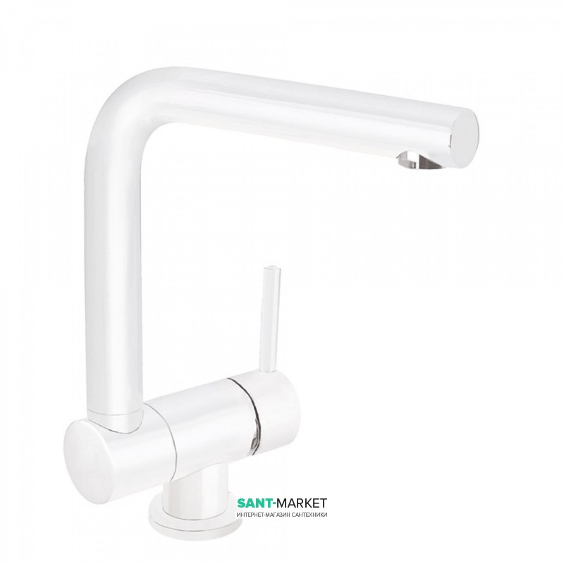 Смеситель для кухни Tres Top Tres colors однорычажный наклоняемый белый матовый 030335BM