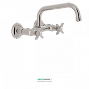 Смеситель для кухни Tres Tres-Сlasic color двухвентильный настенный сталь 24221501AC