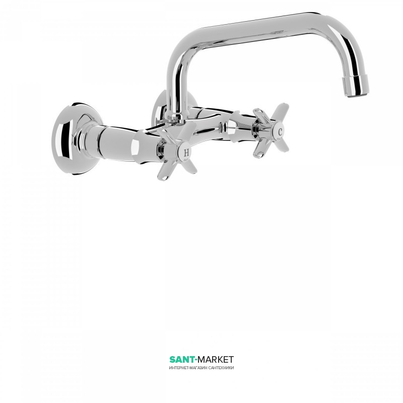 Змішувач для кухні Tres Tres-Сlasic двухвентильний настінний хром 24221501