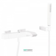 Змішувач для ванної Tres Cuadro colors одноважільний з ручним душем білий матовий 0071700203BM