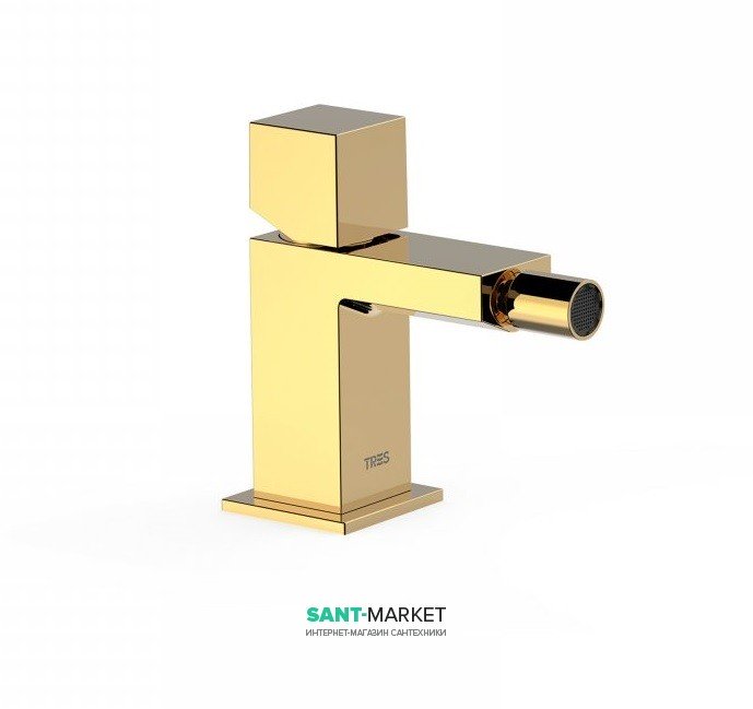 Смеситель для биде Tres Cuadro colors однорычажный золото 00712001OR
