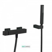 Змішувач для душу Tres Cuadro colors одноважільний з ручним душем чорний матовий 00716703NM