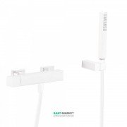 Змішувач для душу Tres Cuadro colors одноважільний з ручним душем білий матовий 00716703BM