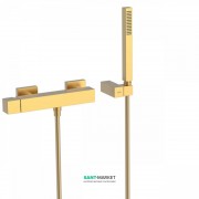Змішувач для душу Tres Cuadro colors одноважільний з ручним душем золото матовий 00716703OM