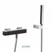 Змішувач для душу Tres Cuadro colors одноважільний з ручним душем чорний/хром 607167