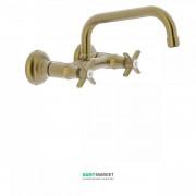 Змішувач для кухні Tres Tres-Сlasic color настінний зістарена латунь матова 24221501LM