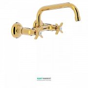 Змішувач для кухні Tres Tres-Сlasic color двухвентильний настінний золото 24221501OR