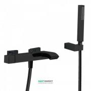 Смеситель для ванной Tres Cuadro colors однорычажный с ручным душем черный матовый 0071700203NM