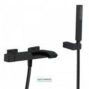 Смеситель для ванной Tres Cuadro colors однорычажный с ручным душем черный матовый 0071700203NM