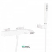 Смеситель для ванной Tres Cuadro colors однорычажный с ручным душем белый матовый 0071700203BM