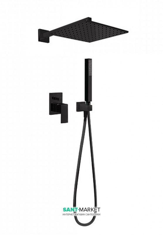 Душова система Tres Cuadro colors з верхнім і ручним душем чорний матовий 00698002NM