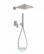 Душевая система Tres Cuadro colors с верхним и ручным душем сталь 00698002AC