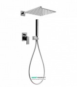 Душевая система Tres Cuadro colors с верхним и ручным душем черный/хром 606980