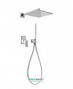 Душевая система Tres Cuadro colors с верхним и ручным душем белый/хром 406980