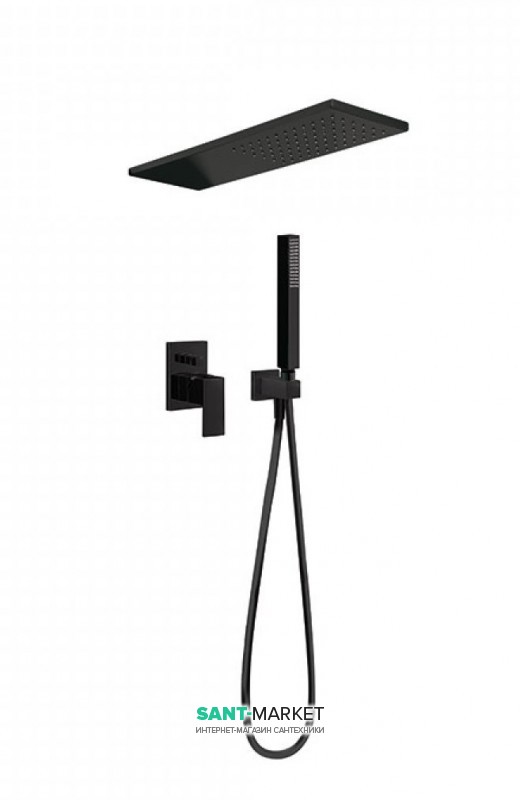 Душевая система Tres Cuadro colors с верхним и ручным душем черный матовый 00618003NM