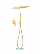 Душевая система Tres Cuadro colors с верхним и ручным душем золото 00618003OR