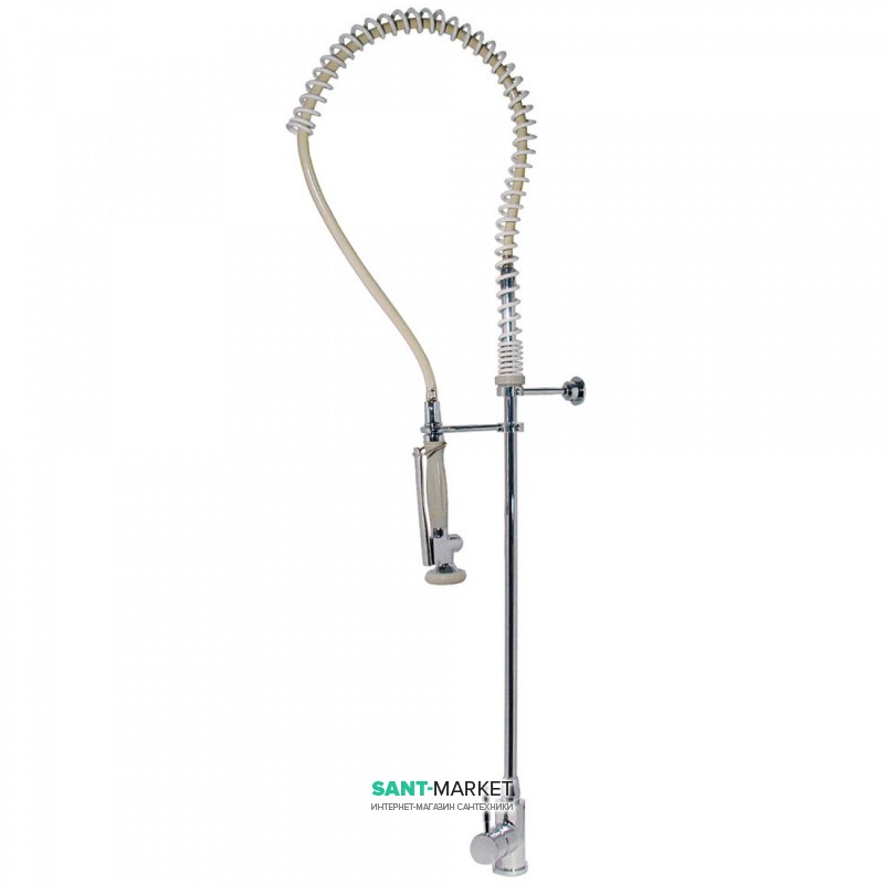 Смеситель для кухни Tres Top-Tres однорычажный с выдвижной лейкой белый хром 130484