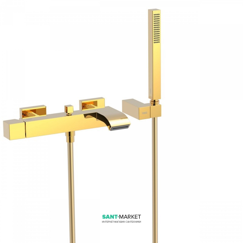 Змішувач для ванної Tres Cuadro colors одноважільний з ручним душем золото 0071700203OR
