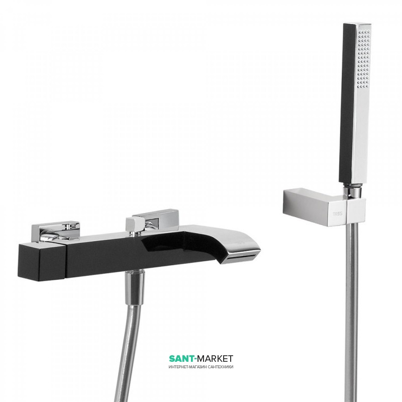 Смеситель для ванной Tres Cuadro colors однорычажный с ручным душем черный/хром 60717002