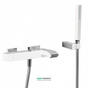 Смеситель для ванной Tres Cuadro colors однорычажный с ручным душем белый/хром 40717002