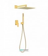 Душова система Tres Cuadro colors з верхнім і ручним душем золото 00698002OR