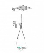 Душевая система Tres Cuadro colors с верхним и ручным душем белый/хром 406980