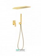 Душевая система Tres Cuadro colors с верхним и ручным душем золото 00618003OR