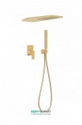 Душевая система Tres Cuadro colors с верхним и ручным душем золото матовый 00618003OM