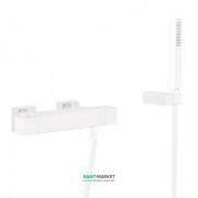 Смеситель для душа термостатический Tres Cuadro colors с ручным душем белый матовый 007164039BM