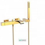 Смеситель для ванной Tres Cuadro colors однорычажный с ручным душем золото 0071700203OR