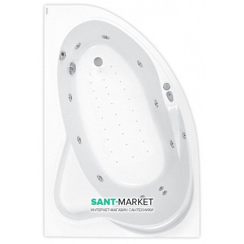 Ванна аэро- и гидромассажная акриловая PoolSpa Europa 165х105 L левая система Smart 2 белый PHA4810ST2C0000
