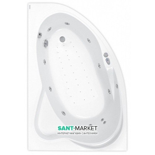 Ванна аэро- и гидромассажная акриловая PoolSpa Europa 170х115 L левая система Smart 2 + белый PHAD210ST2C1960