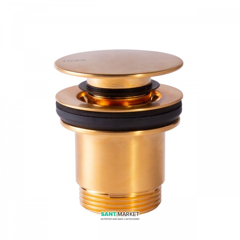 Донний клапан для раковини Tres Click-Clack матове золото 24284001OM