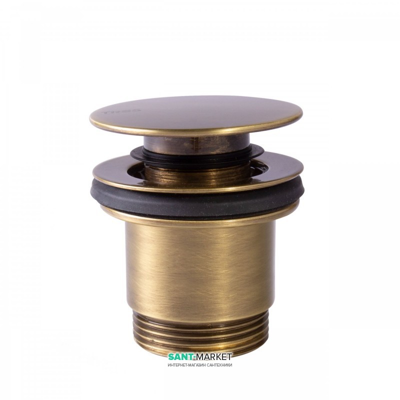 Донный клапан для раковины Tres Click-Clack состаренная латунь 24284001LV