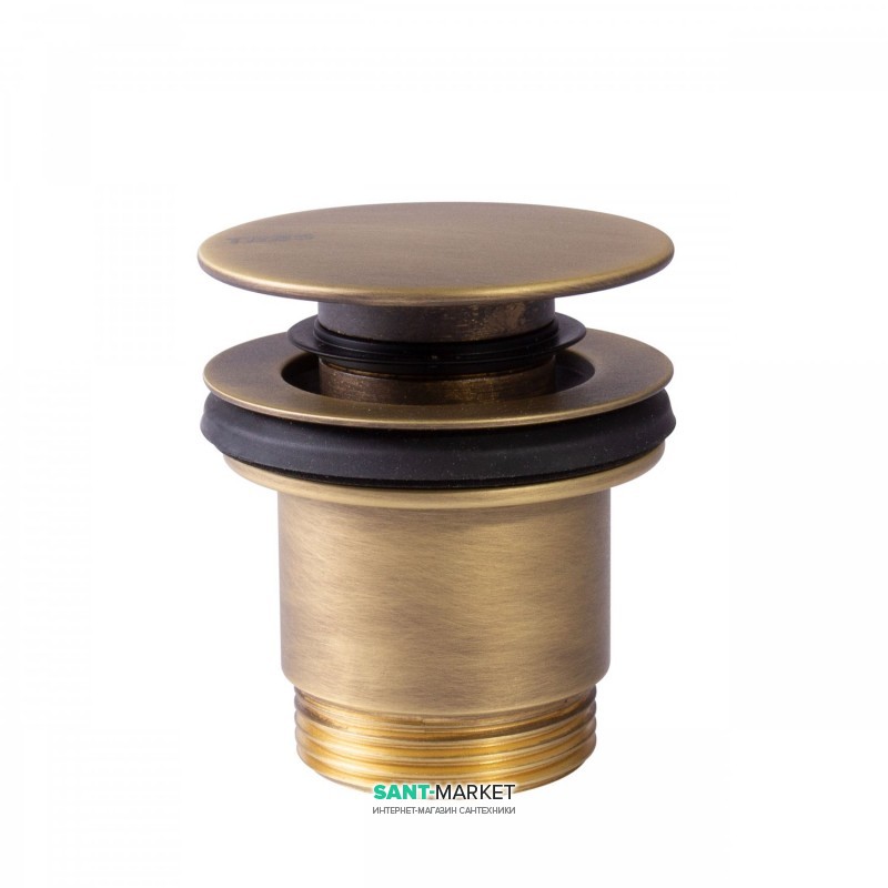 Донный клапан для раковины Tres Click-Clack состаренная латунь матовая 24284001LM
